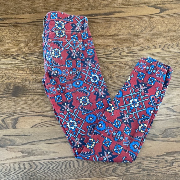 Current Elliot crimson tapestry skinny jeans 25 - Picture 2 of 4
